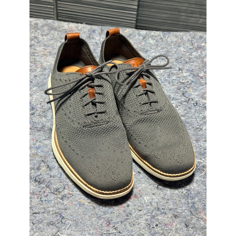 Cole‎ Haan Men's Size 9M OriginalGrand Wingtip Oxford Grey Knit Shoes C27961